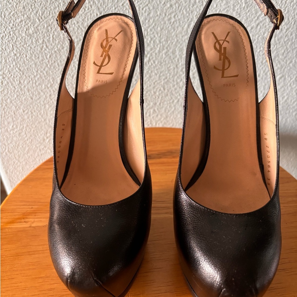Yves Saint Laurent Black Women's Slingback Heels